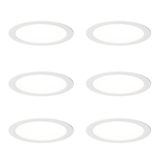Set mit 6 Einbaustrahlern weiß 17cm inkl. einstellbarem LED Kelvin - Stephanie