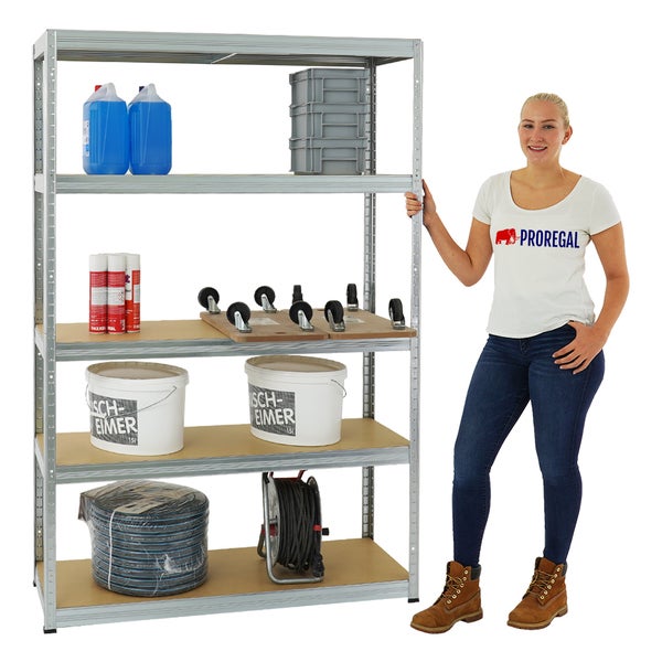 PROREGAL Schwerlastregal Big Elephant S HxBxT 180 x 120 x 45 cm Fachlast 250 kg Verzinkt