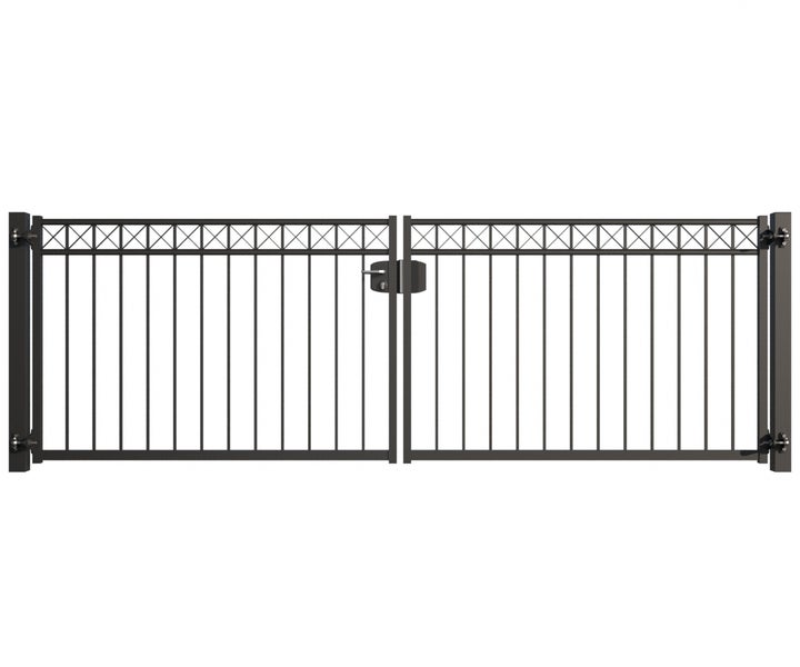 Doppeltor aus Metall für den Gartenzaun