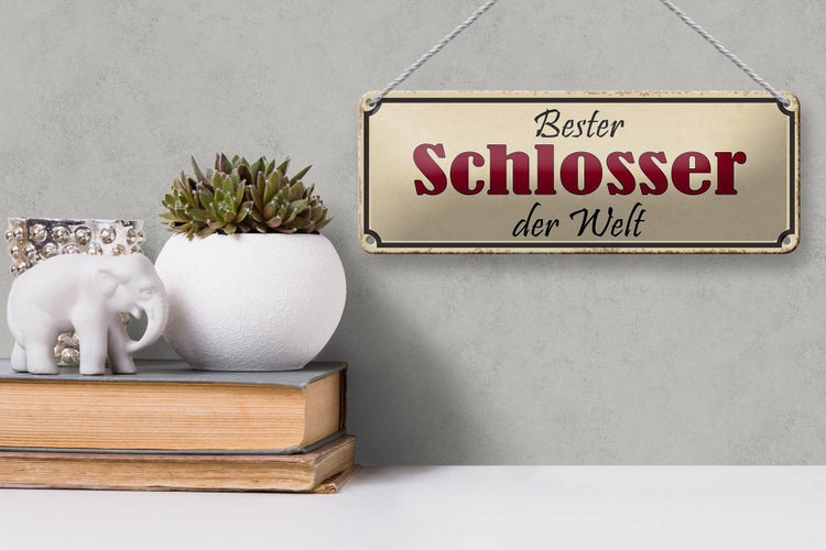 Blechschild Spruch 27x10cm bester Schlosser der Welt Arbeit Dekoration