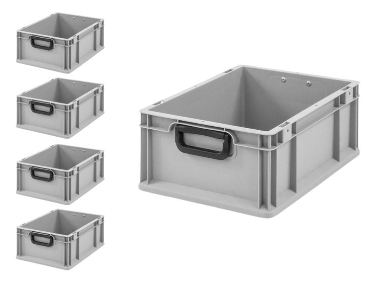 PROREGAL Spar Set 5x Eurobox Nextgen Portable Duo HxBxT 17 x 30 x 40 cm 16 Liter Eurobehälter Transportbox Transportbehälter Stapelbehälter