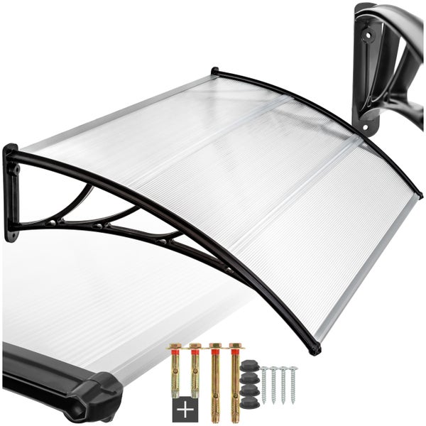 Vordach tectake  150 x 93 cm in Bogenform transparent