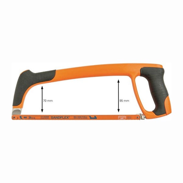 Metallsägebogen mit einer Blattlänge von 300 mm und einem Abstand von 70 mm und 95 mm