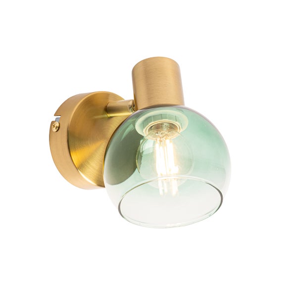 Wandleuchte mit Lampenschirm aus Glas