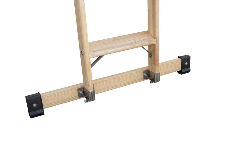 PROREGAL Stufen-Anlegeleiter Holz mit Traverse 12 Stufen
