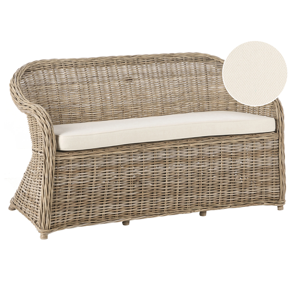 Gartensofa 2-Sitzer SUSUA Rattan Naturfarben
