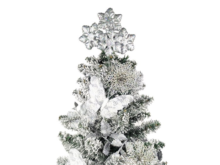 LAALU Geschmückter künstlicher Weihnachtsbaum WEIHNACHTSKARTE 60 cm mit LED-BELEUCHTUNG IM TOPF