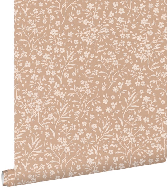ESTAhome Tapete Blumen Terrakottarosa - 0.53 x 10.05 m - 139881