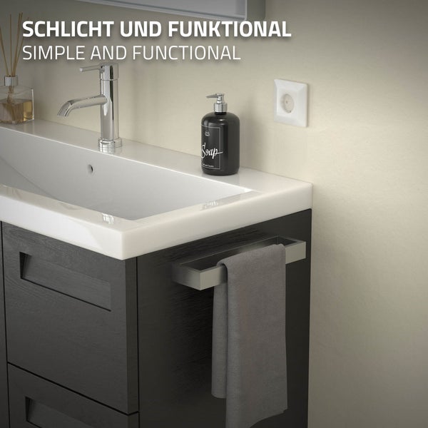 ML-Design Handtuchhalter ohne Bohren 26 cm, Silber, aus Edelstahl, Wandmontage, Badetuchhalter Wand zum kleben für Badezimmer & Küche, Modern, Handtuchstange Wandhalter selbstklebend für Handtücher
