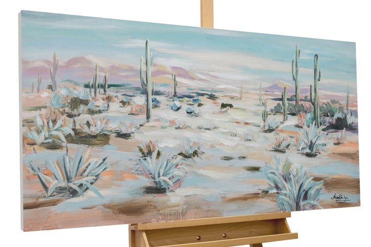 Handgemaltes Gemälde Acrylfarbe 120x60cm Grün