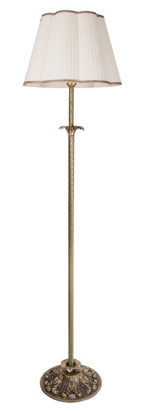 Stehlampe mit Lampenschirm und gedrehtem Lampenfuß