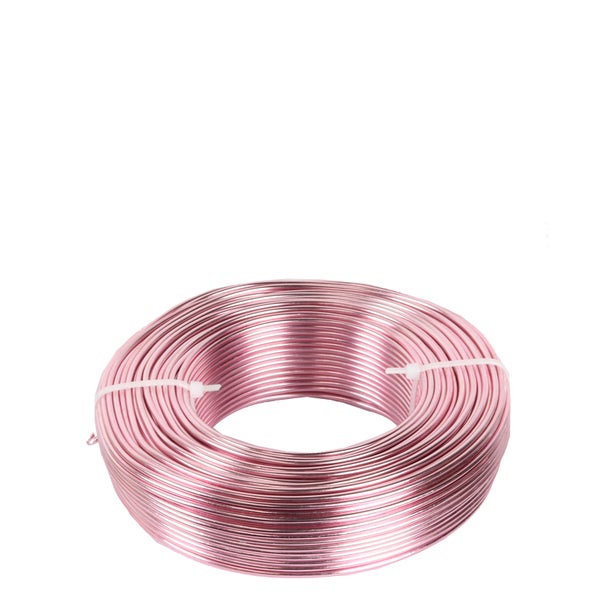 Aluminiumdraht rosa, Basteldraht auf Rolle für Floristik und Dekoration.