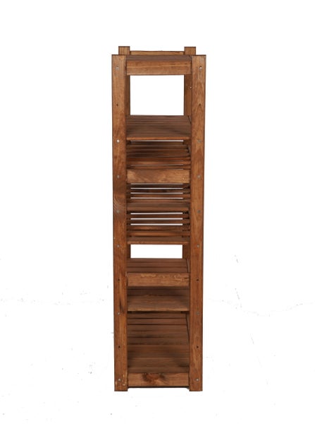PROREGAL Weinregal SPREEWALD HxBxT 124x70x33cm 18 Flaschen auf 3 Ebenen + 4 Ablagen Massives Kiefernholz Braun geölt