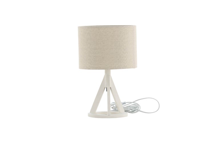 Kona Beleuchtung Tischlampe 25x18x50,5cm stof beige, weiß. 18 X 25 X 51 cm