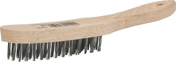 Drahtbürste mit Holzgriff und Stahldrahtborsten zur Metallreinigung und Rostentfernung