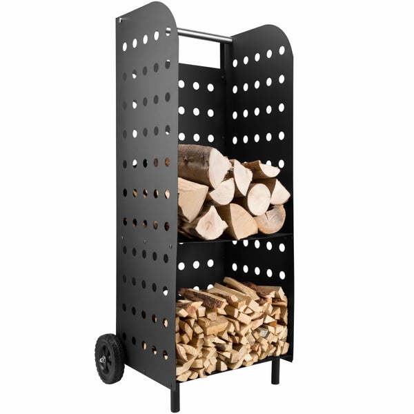 Holzwagen tectake  53,5 x 41 x 112 cm aus Stahl schwarz