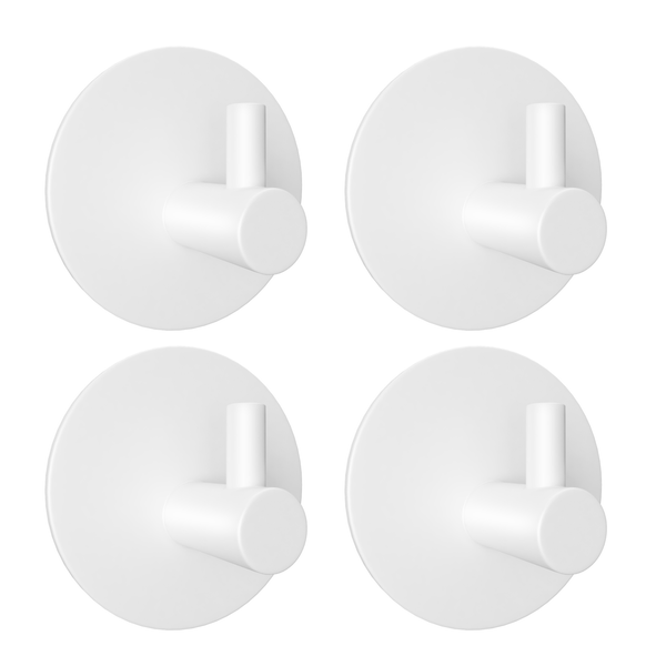 EAVY Handtuchhaken Edelstahl Weiß Selbstklebend 4er Pack