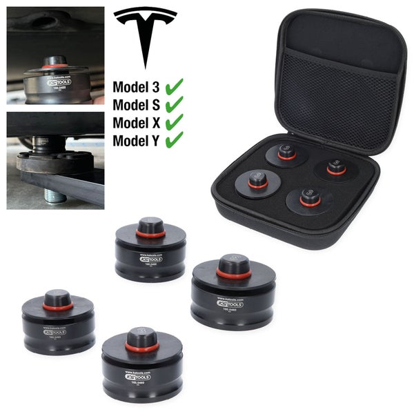 KS TOOLS Wagenheberaufnahme-Satz für Tesla Model 3 S X Y 4tlg. - 160.0460