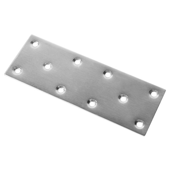 Rechteckiger Lochplattenverbinder aus Metall mit mehreren vorgebohrten Senkkopflöchern zur stabilen Holzverbindung.