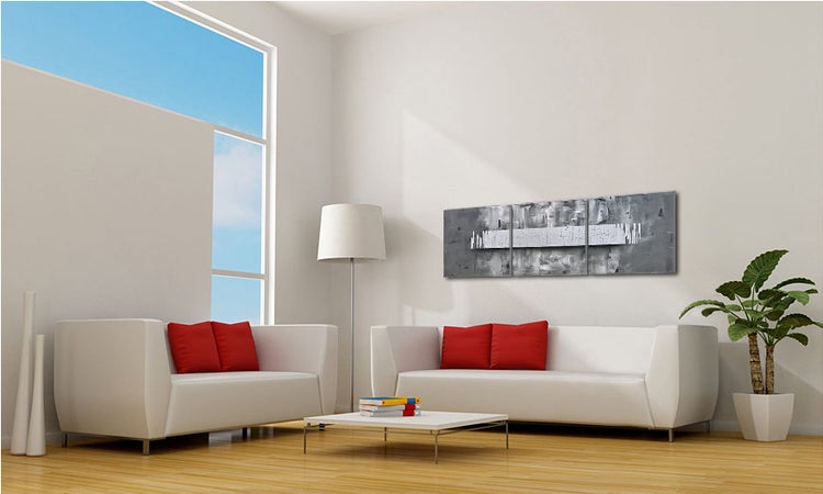 Das Wohnzimmerbild -Clear View- 180x50x2 cm handgemaltes Unikat