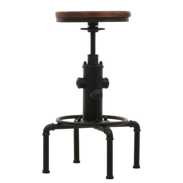 Barhocker mit Holzplatte und schwarzem Metallgestell