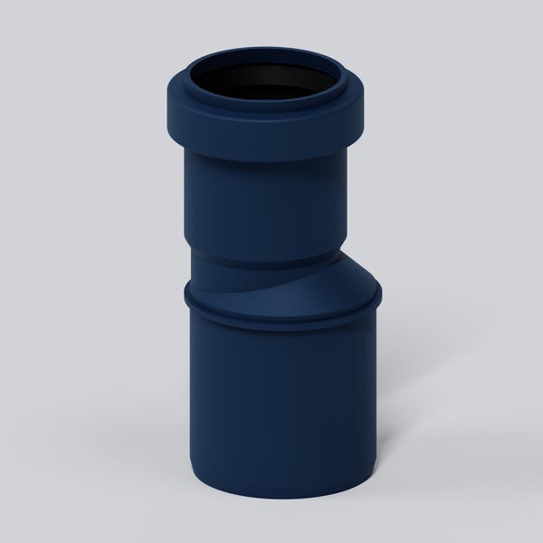 Abflussrohr Etagenbogen aus Kunststoff in Dunkelblau für die Schalldämmung im Innenbereich.