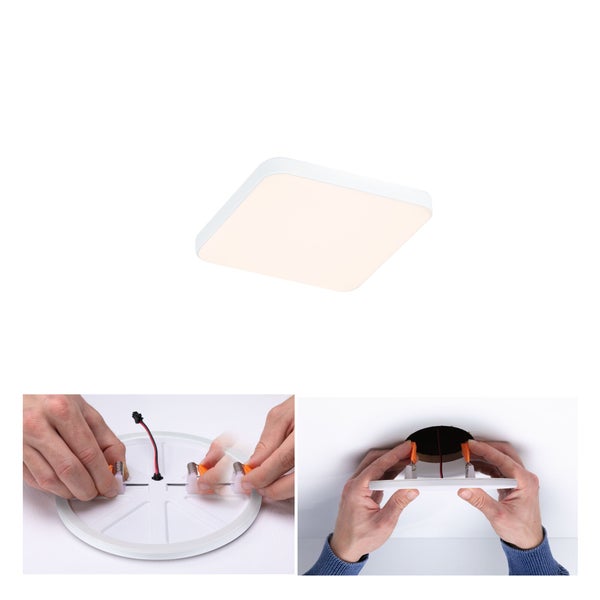 VariFit LED Einbaupanel Veluna Edge IP44 eckig 90x90mm 6W 450lm 3000K Weiß