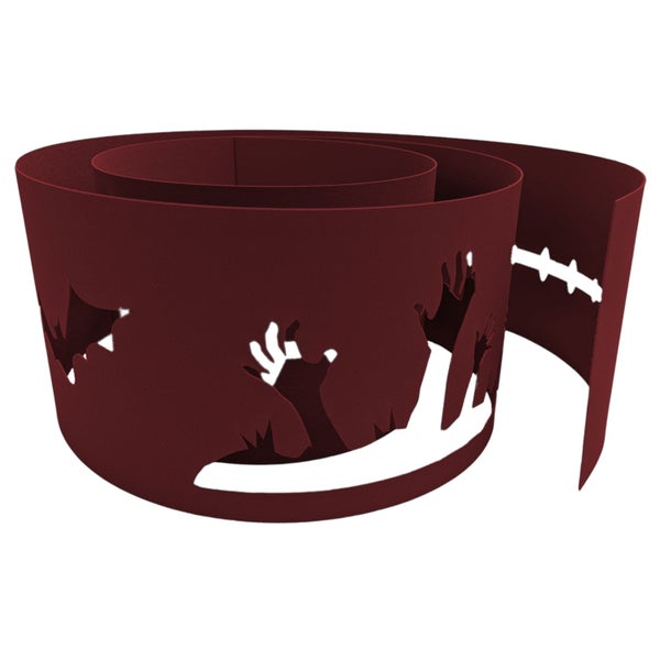 Dekoratives Beetband aus Stahl mit ausgestanzten Motiven von Fledermäusen und Händen