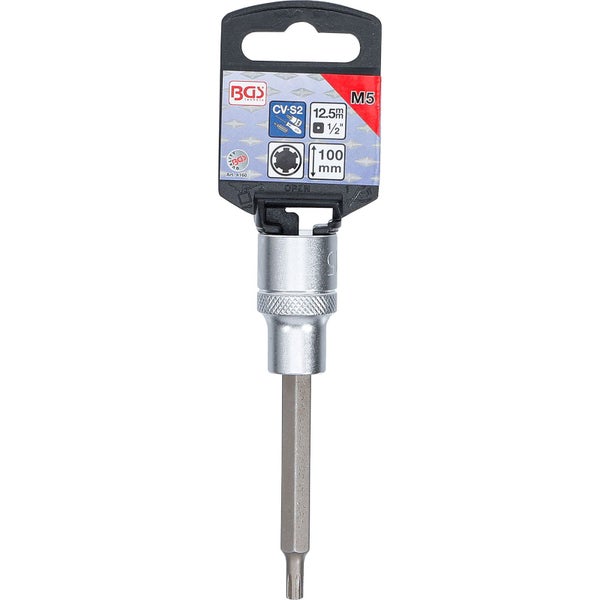 BGS Bit-Einsatz Länge 100 mm Antrieb Innenvierkant 12,5 mm (1/2) Keil-Profil (für RIBE) M5 - 4160