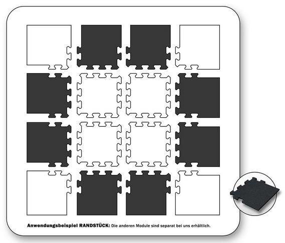 Kunstrasen-Gummifliese 30 mm – Puzzle-System-Seitenteil