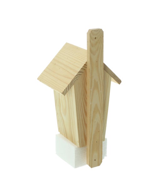 FRANK FLECHTWAREN | Nistkasten Vogelhaus, HOLZ, Häuschen 15 x 11 x 20 cm, GH 30 cm