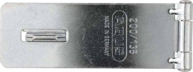 ABUS Überfalle aus Metall mit Scharnier und Logo.