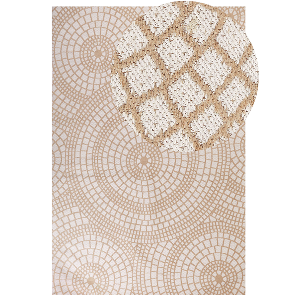 Teppich ARIBA 200 x 300 cm Jute Weiß Beige