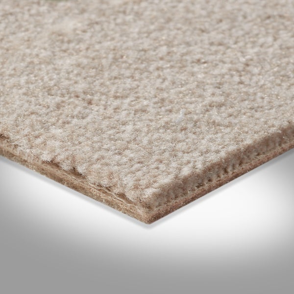 Teppichboden Meterware in Beige Auslegware Velours Qualität robust 500 cm Breite (Meterware)