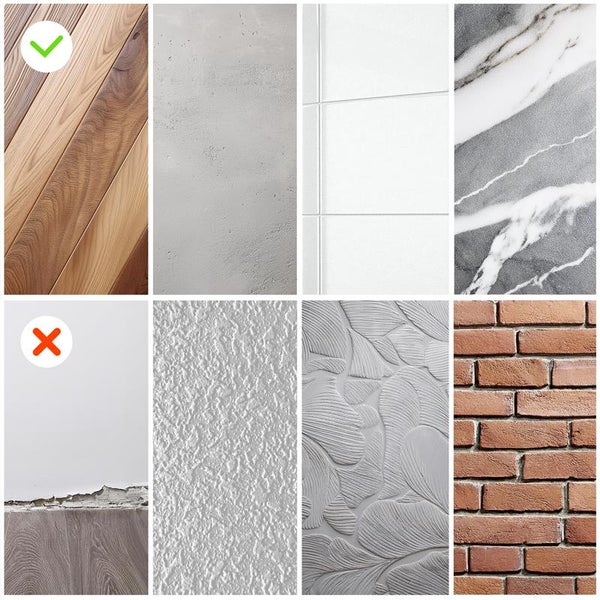 Darstellung verschiedener Wand- und Bodenbeläge mit unterschiedlichen Texturen und Mustern