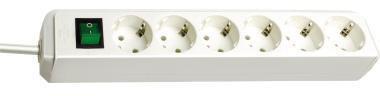 Steckdosenleiste mit sechs Steckdosen und Schalter