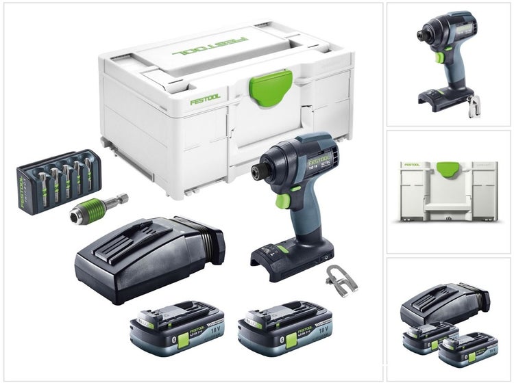 Festool TID 18 HPC 4,0 I-Plus Akku Schlagschrauber 18 V 180 Nm 1/4 ( 576482 ) + 2x Akku 4,0 Ah + Ladegerät + 6 tlg. Bitset + Systainer