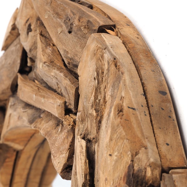 Wandspiegel  TEAK 60 Teakholz (erodiert) naturfarben