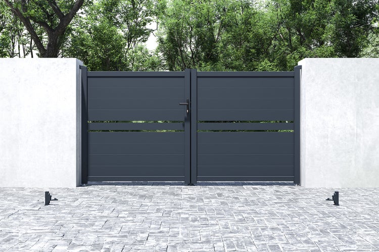 Flügeltor 3m CIMONE H.160 graues Aluminium