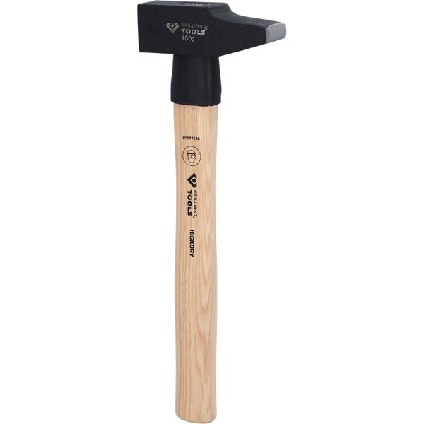 BRILLIANT TOOLS Schlosserhammer mit Hickory-Stiel 400 g französische Form - BT077040