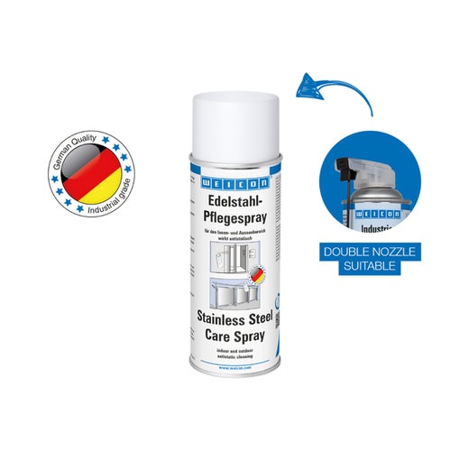 WEICON Edelstahlpflege-Spray | Reinigungs-, Schutz- und Pflegeöl für Edelstahl | 400 ml