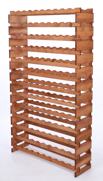 Weinregal VINOTECA FLEX PRO HxBxT 177x103x28cm 130 Flaschen auf 13 Ebene Massives Kiefernholz Braun geölt
