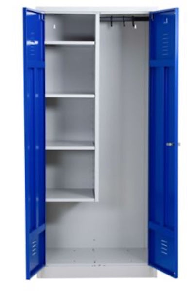 PROREGAL Metallspind Dolphin HxBxT 180 x 80 x 50 cm Zylindereschloss Grau-Blau