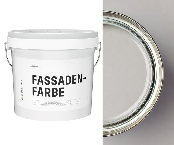 Kolorat Fassaden- & Sockelfarbe - Warmes Grau/Greige K/8-9-13-15/T – 10L Hochwertige Fassadenschutz, Sockelfarbe, Silikonharzfassadenfarbe, wasserabweisend, wetterbeständig, farbtonstabil, für Fassaden und Sockel im Außenbereich
