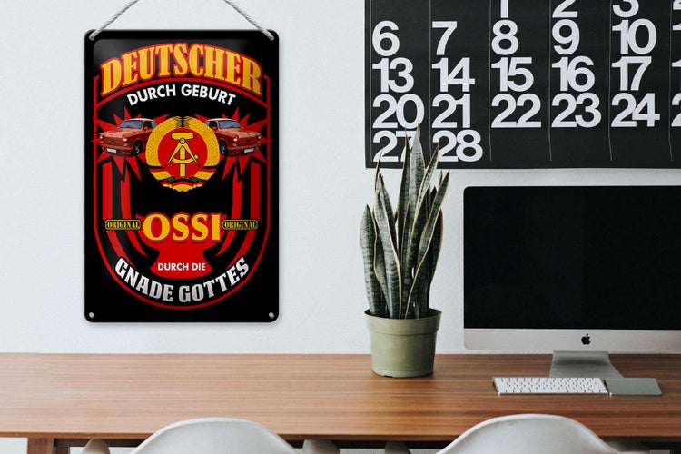 Blechschild Spruch 20x30cm Deutscher Geburt original Ossi