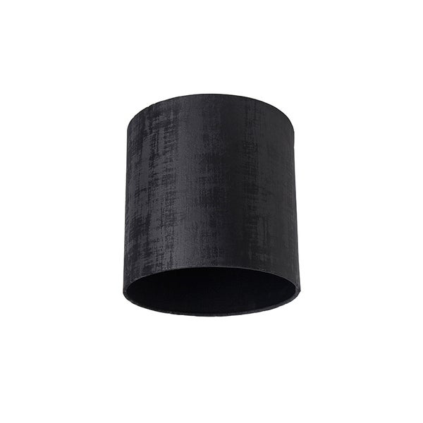 Samt Lampenschirm Schwarz Zylinder 25/25/25