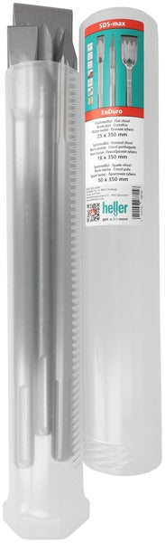 Heller Meißelset Enduro SDS-max Promo 3-tlg. Premium Spitz- /Flach- /Spatmeißel 350 mm  - 1 Set