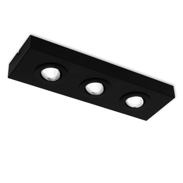 CTS LED ceiling light, black, 3xLED-platine/4W
