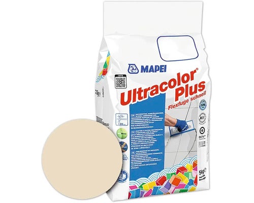 Mapei Ultracolor Plus Flexfuge schnell 5 Kilogramm Sack beigefarbener Fliesenmörtel