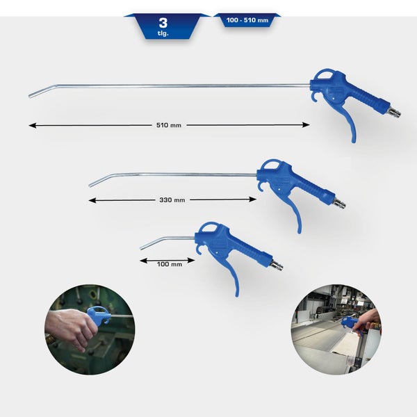 BRILLIANT TOOLS Druckluft-Ausblaspistolen-Satz 3tlg. - BT160500